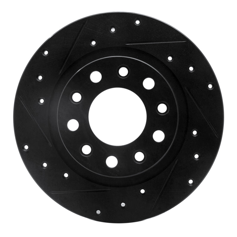 R1 Concepts R1 13-16 Dodge Dart Rear Left Drilled & Slotted Black Brake Rotor