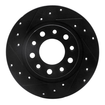 R1 Concepts R1 13-16 Dodge Dart Rear Left Drilled & Slotted Black Brake Rotor