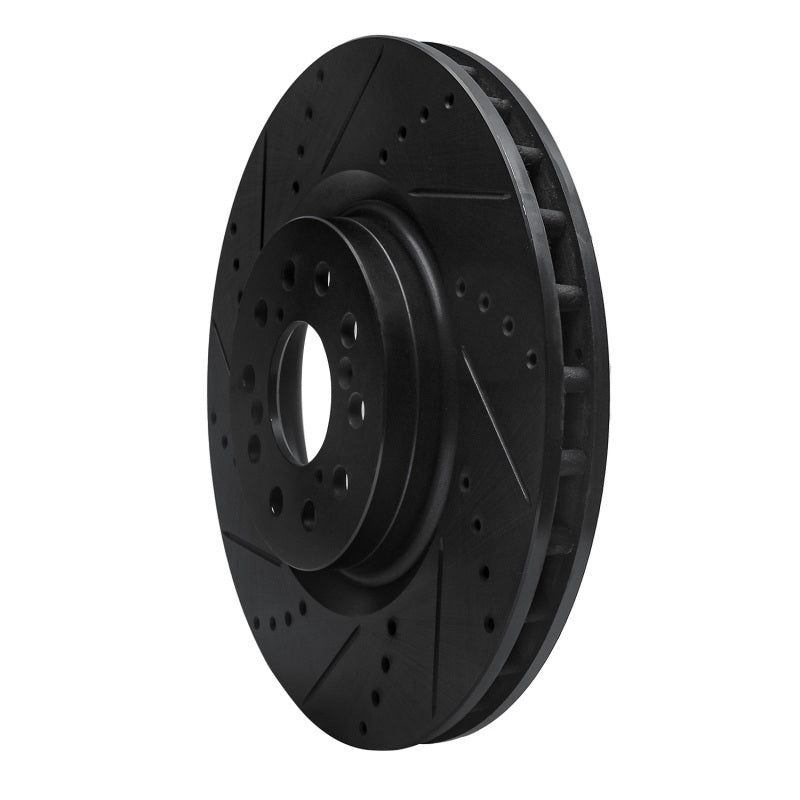 R1 Concepts R1 17-25 Acura Integra Front Left Drilled & Slotted Black Brake Rotor