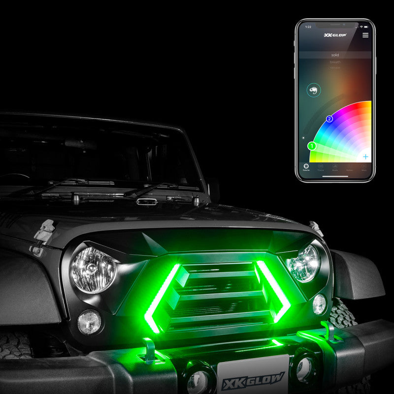 XKGLOW XK Glow JL Wrangler & Gladiator JT XKCHROME LED Grill Kit