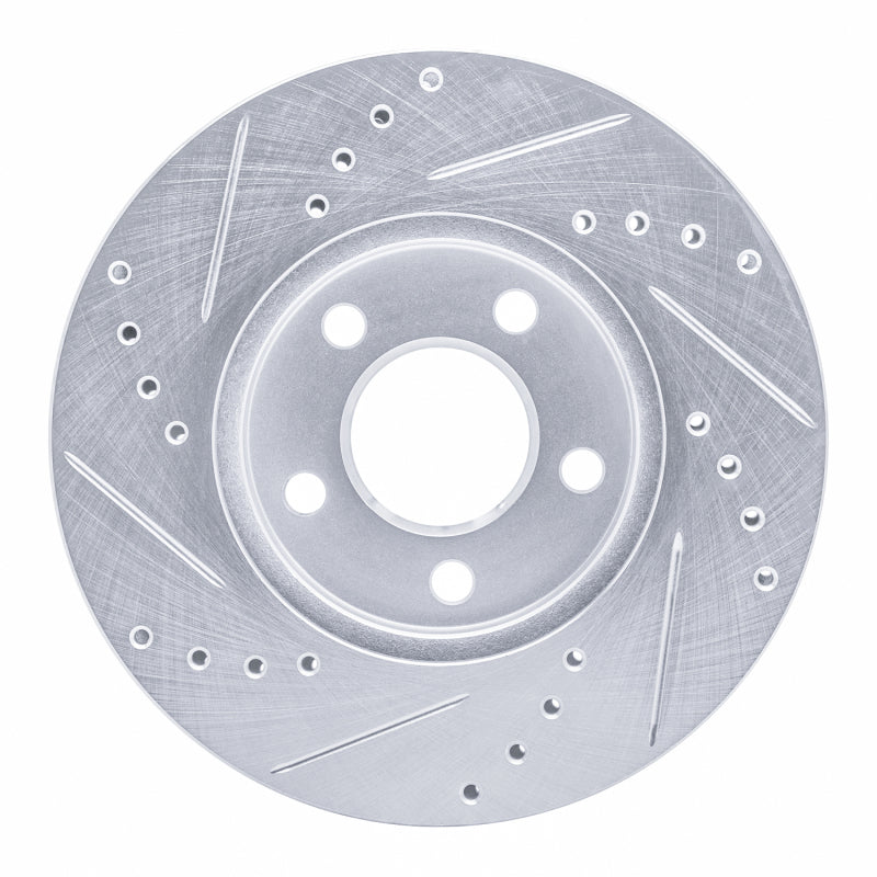 R1 Concepts R1 00-05 Chrysler Neon Front Right Drilled & Slotted Silver Brake Rotor