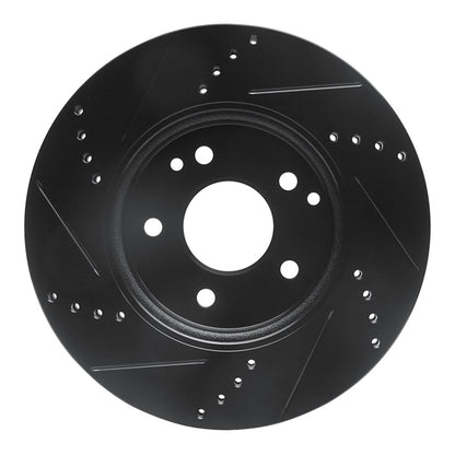 R1 Concepts R1 96-15 Mercedes-Benz C280 Front Right Drilled & Slotted Black Brake Rotor