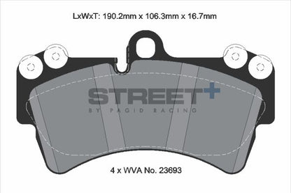 PAGID Racing T8038SP2001 STREET+ Brake Pads