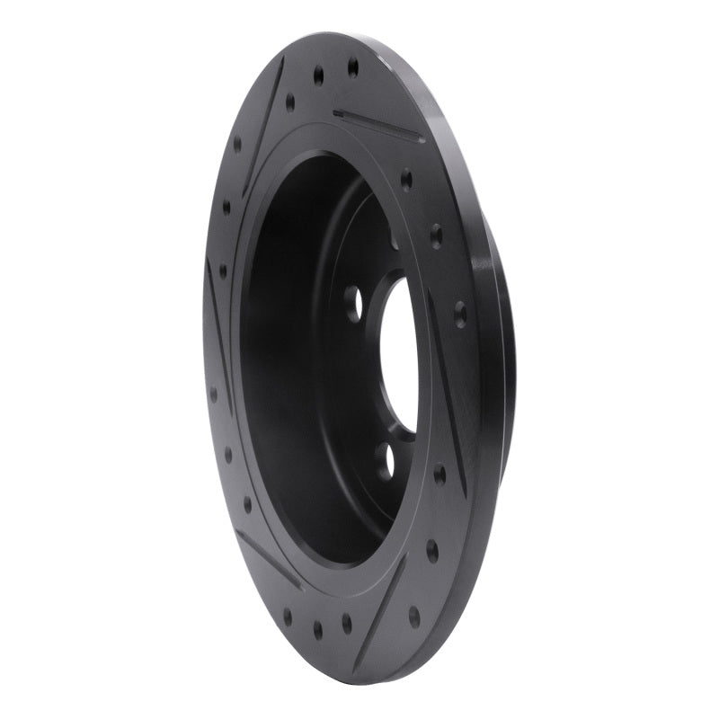 R1 Concepts R1 02-15 Mini Cooper (Excl Clubman) Rear Right Drilled & Slotted Black Brake Rotor