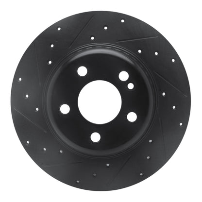 R1 Concepts R1 15-21 Mercedes-Benz C300 Coupe & Convertible Rear Left Drilled & Slotted Black Brake Rotor