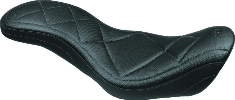 Mustang Motorcycle Mustang 58-84 Harley FX/FL Wide Touring 1PC Seat w/Studs - Black