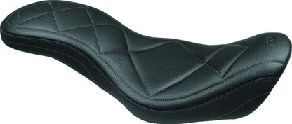 Mustang Motorcycle Mustang 06-17 Harley Dyna Super Tripper 1PC Seat Carbon - Black