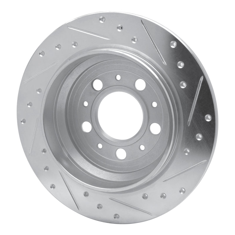 R1 Concepts R1 99-00 Volvo V70 Rear Left Drilled & Slotted Silver Brake Rotor