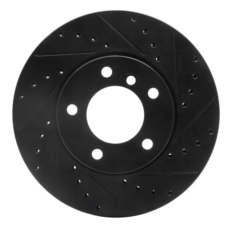 R1 Concepts R1 06-13 BMW 325I (USA/Canada) Front Right Drilled & Slotted Black Brake Rotor