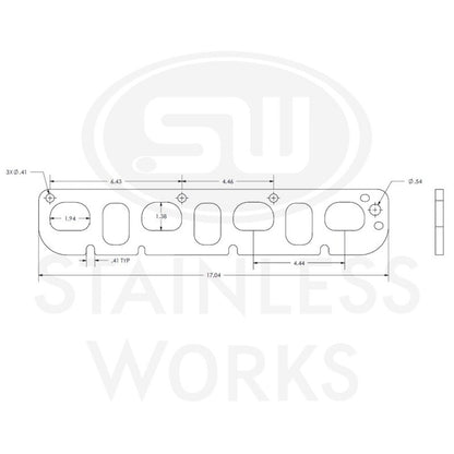 Stainless Works Hemi 5.7L/6.1L/6.4L D-Port Shaped Header 304SS Exhaust Flanges 1-3/4in Primaries