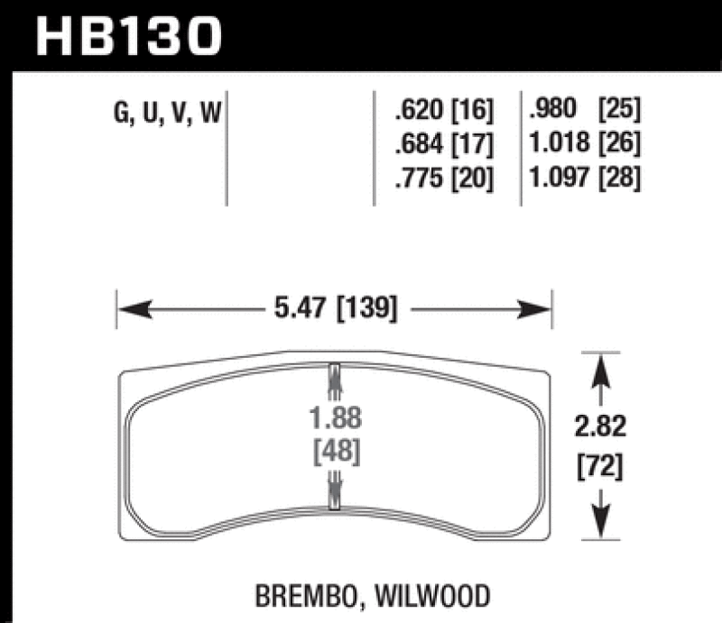 Hawk Performance Hawk ER-1 Endurance Racing Brake Pads for Brembo/Wilwood Motorsport Calipers