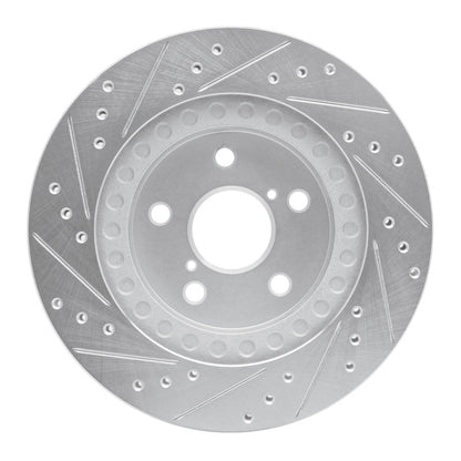 R1 Concepts R1 96-03 Toyota RAV4 Front Right Drilled & Slotted Silver Brake Rotor