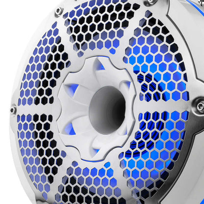 DS18 Tower Speakers Towers Speakers 10in 1in Driver 300 Watts RMS w/ RGB LED Lights White