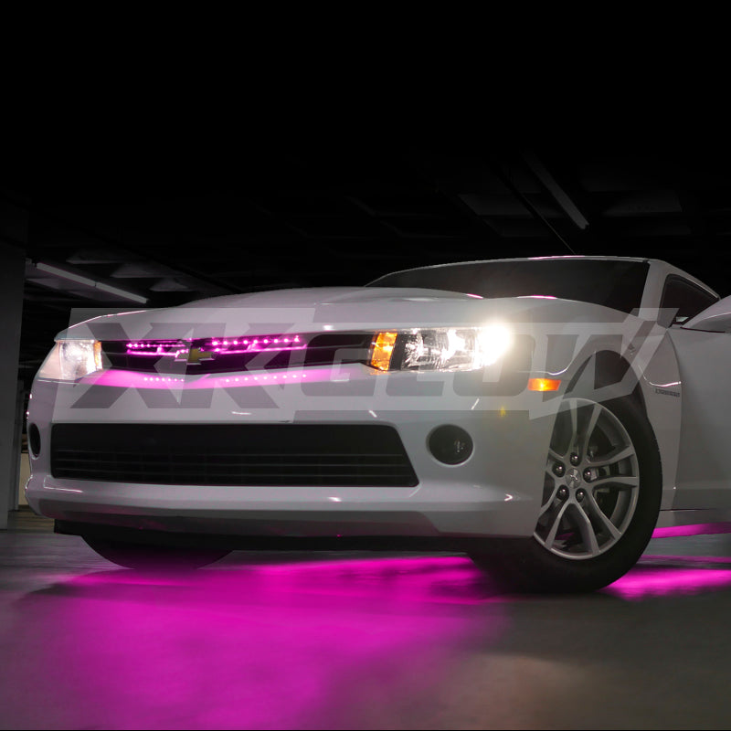 XKGLOW XK Glow Strip Single Color Underglow LED Accent Light Car/Truck Kit Pink - 8x24In Tube Car + 4x8In