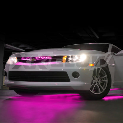 XKGLOW XK Glow Strip Single Color Underglow LED Accent Light Car/Truck Kit Pink - 8x24In Tube Car + 4x8In