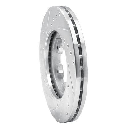 R1 Concepts R1 85-02 Nissan Pickup Hardbody Front Right Drilled & Slotted Silver Brake Rotor