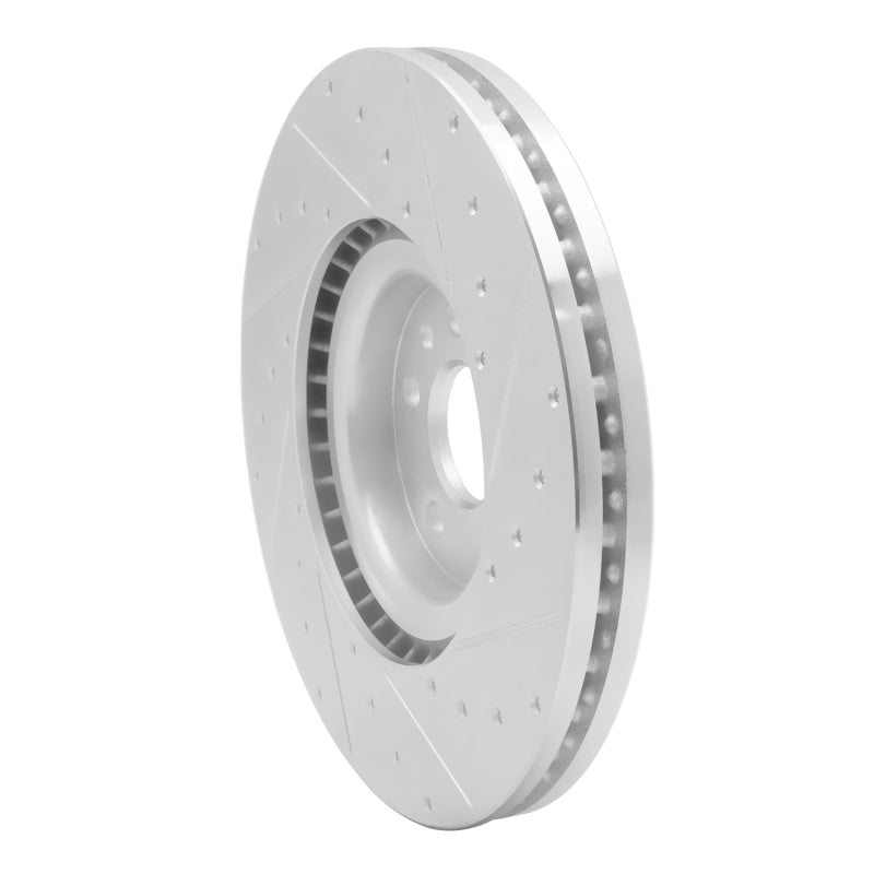 R1 Concepts R1 18-20 Jaguar E-Pace Front Left Drilled & Slotted Silver Brake Rotor