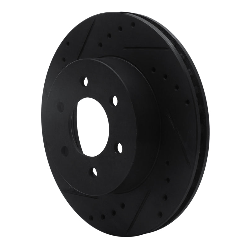 R1 Concepts R1 91-96 Dodge Dakota 4WD Front Left Drilled & Slotted Black Brake Rotor
