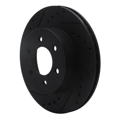 R1 Concepts R1 91-96 Dodge Dakota 4WD Front Left Drilled & Slotted Black Brake Rotor