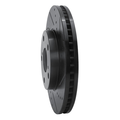 R1 Concepts R1 92-06 Lexus ES300 Front Right Drilled & Slotted Black Brake Rotor