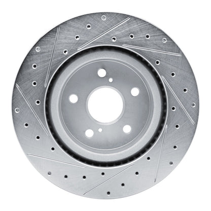 R1 Concepts R1 18-25 Lexus UX250h Front Right Drilled & Slotted Silver Brake Rotor