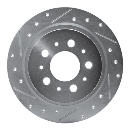 R1 Concepts R1 97-98 Volvo S90 Rear Left Drilled & Slotted Silver Brake Rotor