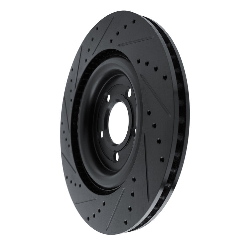 R1 Concepts R1 20-25 Ford Police Interceptor Utility Rear Right Drilled & Slotted Black Brake Rotor