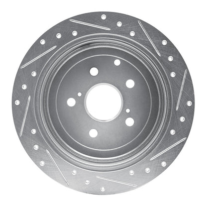 R1 Concepts R1 10-20 Lexus RX450h Rear Left Drilled & Slotted Silver Brake Rotor
