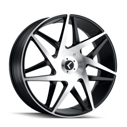 Kraze Wheels Kraze KR192 Phase 22x8.5 / 5x112/114.3 BP / 38mm Offset / 72.62mm Hub Gloss Black Machined Wheel