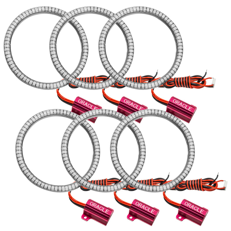 ORACLE Lighting Oracle Ultima GTR LED Waterproof Tail Light Halo Kit - 6 Rings - Red