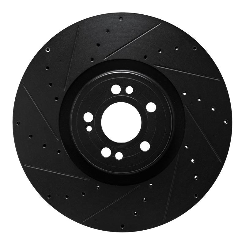 R1 Concepts R1 20-26 Mercedes-Benz GLE450e Front Left Drilled & Slotted Black Brake Rotor