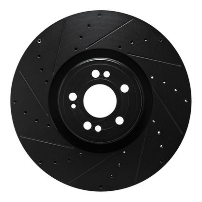 R1 Concepts R1 20-26 Mercedes-Benz GLE450e Front Left Drilled & Slotted Black Brake Rotor