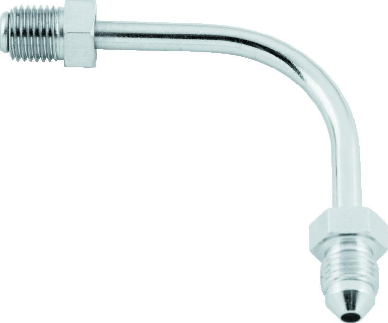 TwinPower Twin Power Stainless Brake Fitting Male 3/8-24 Inverted Flare to AN-3 Male 90  Adaptor Tube Long
