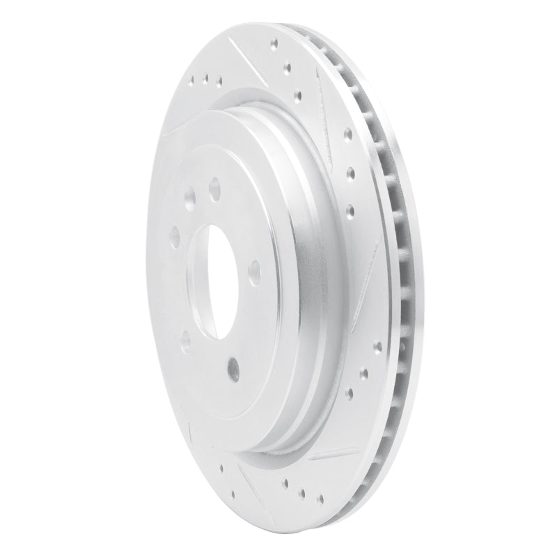 R1 Concepts R1 13-19 Cadillac ATS Rear Right Drilled & Slotted Silver Brake Rotor
