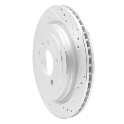 R1 Concepts R1 13-19 Cadillac ATS Rear Right Drilled & Slotted Silver Brake Rotor