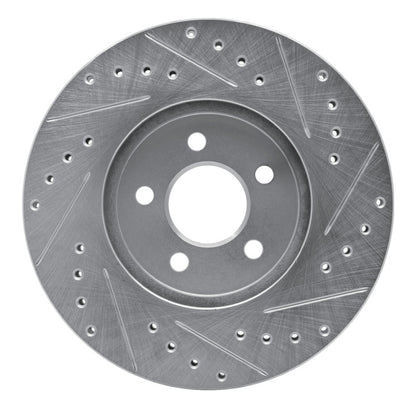 R1 Concepts R1 95-06 Chrysler Cirrus Front Left Drilled & Slotted Silver Brake Rotor