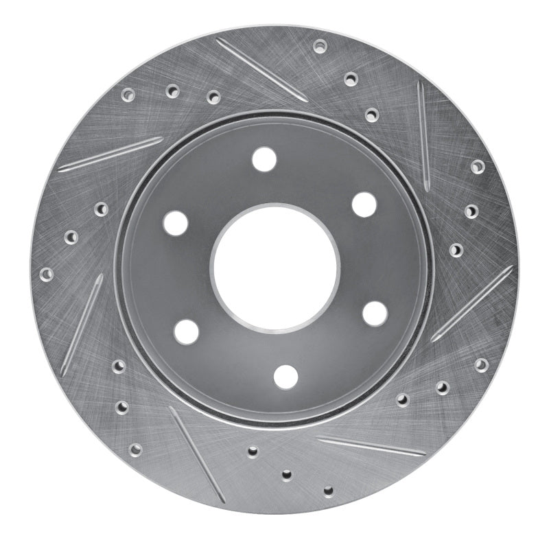 R1 Concepts R1 88-91 Chevrolet K1500 Front Left Drilled & Slotted Silver Brake Rotor