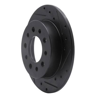 R1 Concepts R1 03-08 Hyundai Tiburon Rear Right Drilled & Slotted Black Brake Rotor