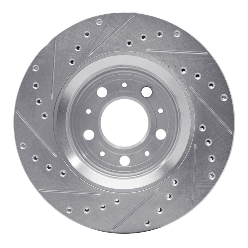 R1 Concepts R1 98-04 Volvo C70 Front Right Drilled & Slotted Silver Brake Rotor
