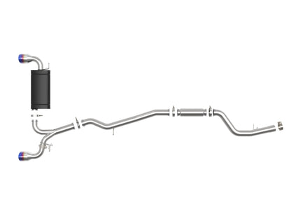 aFe POWER Takeda 2020 Toyota Supra L6-3.0L (t) 3in-2.5in 304 SS CB Exhaust Blue Flame Tips