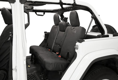 Bestop 18-23 Jeep Wrangler JL 4-Door Exc. 4Xe Rear W/ Fold Down Arm Rest Seat Covers (Black Diamond)