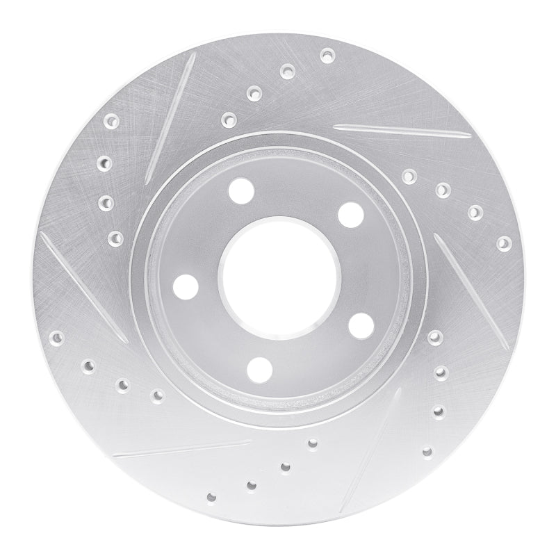 R1 Concepts R1 04-08 Chevrolet Malibu Front Right Drilled & Slotted Silver Brake Rotor