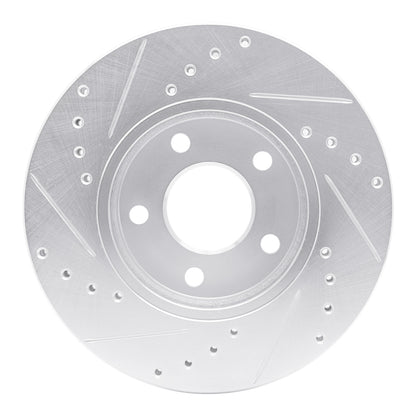 R1 Concepts R1 04-08 Chevrolet Malibu Front Right Drilled & Slotted Silver Brake Rotor
