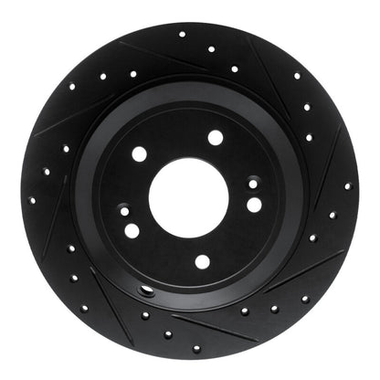 R1 Concepts R1 18-23 Genesis G70 Rear Right Drilled & Slotted Black Brake Rotor