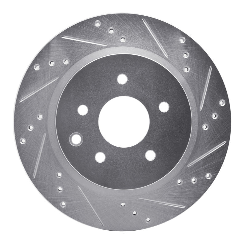 R1 Concepts R1 09-20 Nissan 370Z Rear Right Drilled & Slotted Silver Brake Rotor