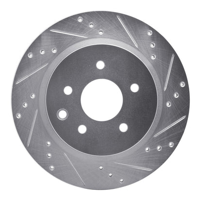 R1 Concepts R1 09-20 Nissan 370Z Rear Right Drilled & Slotted Silver Brake Rotor