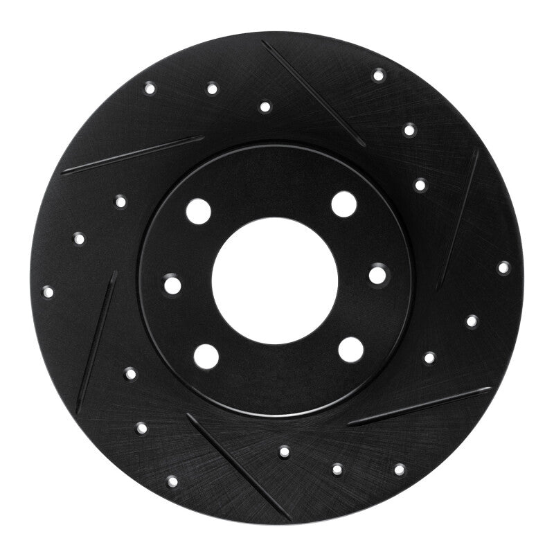 R1 Concepts R1 89-91 Peugeot 405 Front Right Drilled & Slotted Black Brake Rotor