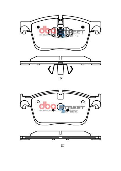 DBA 20-22 Jaguar F-Pace 350mm Front Rotor Front Street Series Brake Pads