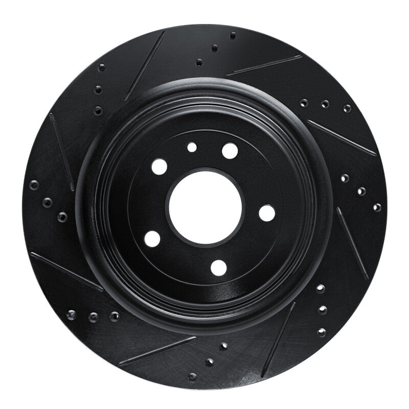 R1 Concepts R1 14-19 Chevrolet Corvette Rear Right Drilled & Slotted Black Brake Rotor
