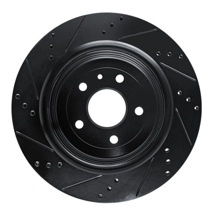 R1 Concepts R1 14-19 Chevrolet Corvette Rear Right Drilled & Slotted Black Brake Rotor